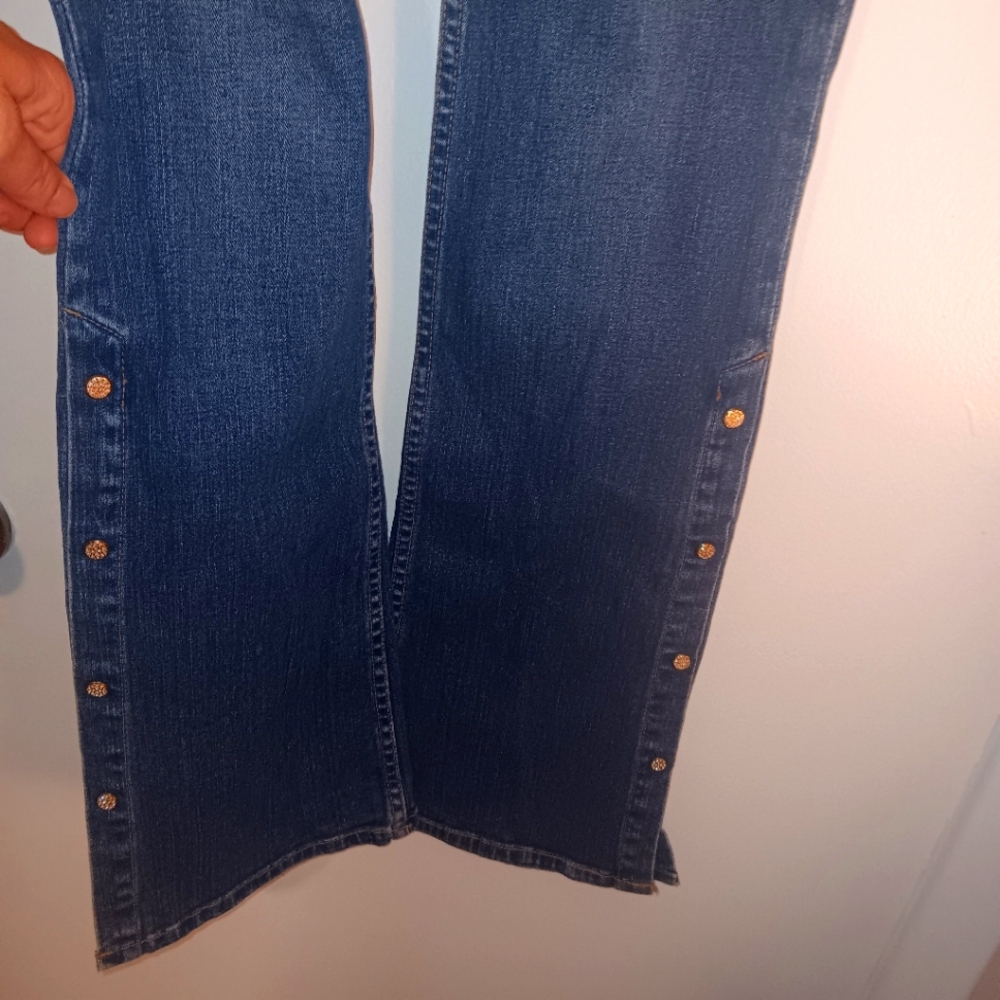 Allen B size 28 Gpld Rhinestone trim jeans